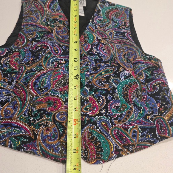 Koret Petites Paisley Print Sleeveless Button Front Vest Size 4P - Picture 3 of 7